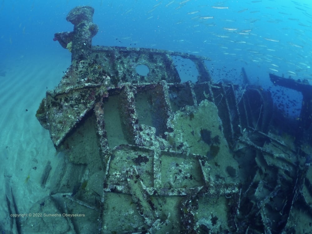 Wreck parts on the sea bed